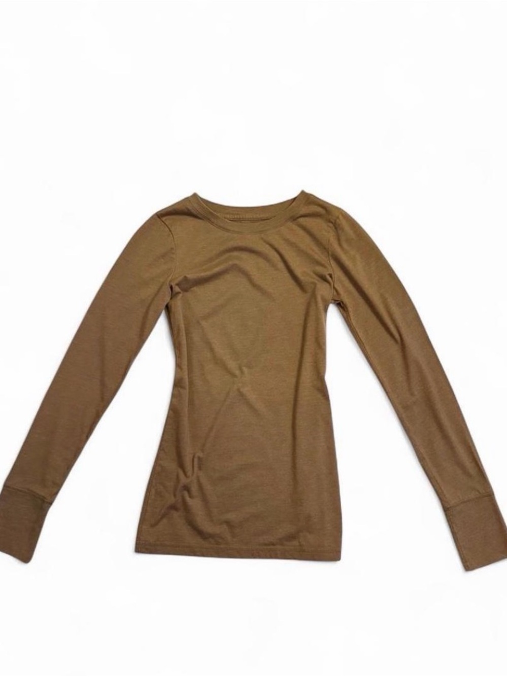 Women’s Long Sleeve Crew Neck Top in Brown